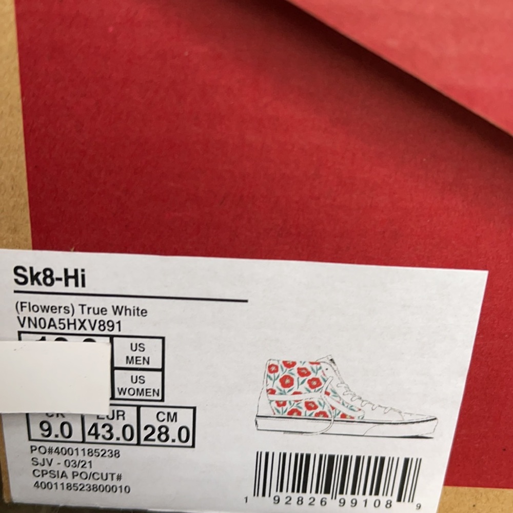 Vans Sk8-Hi Flowers True White Men’s - Picture 16 of 16